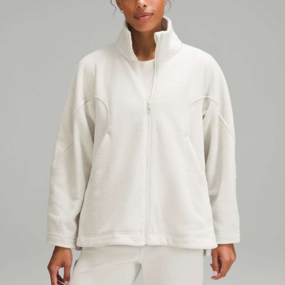 Lululemon Looped Terry Fleece Full Zip Bone size 10